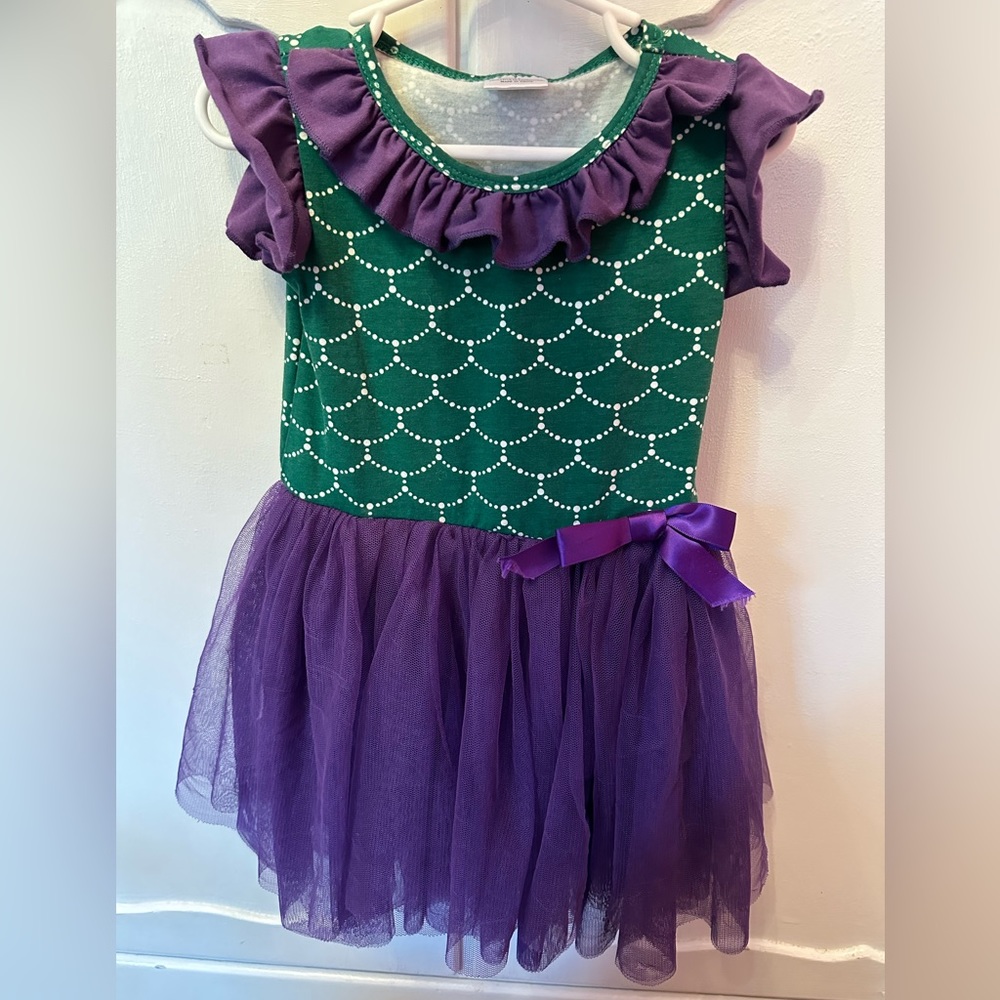 Girls S Boutique Green/Purple Mermaid Tutu Dress EUC